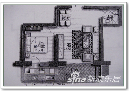 使用面积32.71平户型图 使用面积32.71平户型图